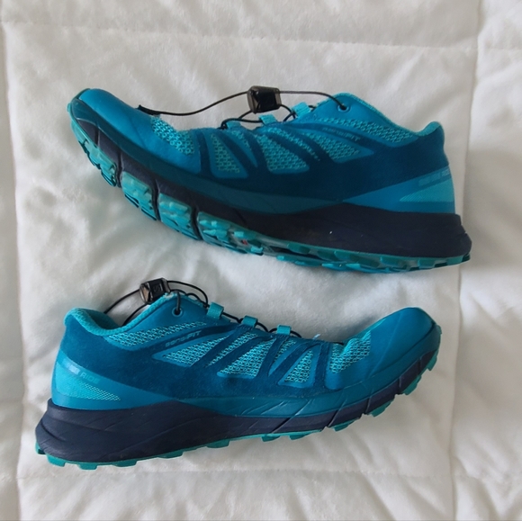 SOLD. Salomon "Sense Ride Vibe" in "Bluebird" Teal Trail Runners - Picture 7 of 10